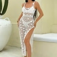 thumbnail image 2 of Levmjia Women's Acrylic Sequin Hollow Knit Spaghetti Strap Beach Cover Up Maxi Dress Swimsuit Cover Up S-L, 2 of 4