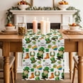 thumbnail image 4 of Saint Patrick's Day Cotton Linen Table Runner for Dining Kitchen, Gnomes Hats Boots Clovers Leaves Wedding Outdoor Party Tablerunners Decoration, Dresser Scarf Coffee Tablecloth Runners 13x90 Inches, 4 of 9