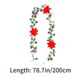 thumbnail image 3 of SLYNSHome Christmas Garland Rattan Artifical Poinsettia Flowers Decoration - 78.7 inch - Xmas Hanging Plants Vines Ornaments for Home Trees Fireplace Party (78.7 inch), 3 of 7