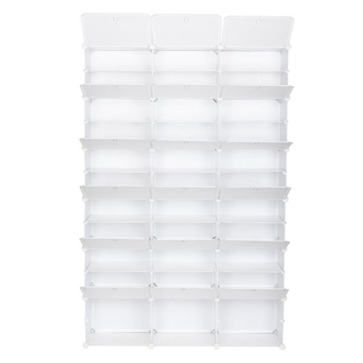 12-Tier Portable 72 Pair Shoe Rack Organizer 36 Grids Tower Shelf Storage Cabinet Stand Expandable for Heels, Boots, Slippers, White
