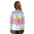 thumbnail image 4 of Xoenoiee Axolotl Candy Forest Snowflake Print Girls Long Sleeve Tops Tunic Christmas Casual Loose T-Shirt Fall Clothes Drop Shoulder Pullover with Tie Front, 7-8 Years, 4 of 7