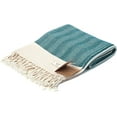 thumbnail image 4 of Smyrna Original Turkish Throw Blanket Herringbone Series  100% Cotton, 60 x 80 Inches  Vintage Boho Throw Blankets for Couch, Sofa, Bed, Farmhouse and Home Decor Petrol,60x80, 4 of 6