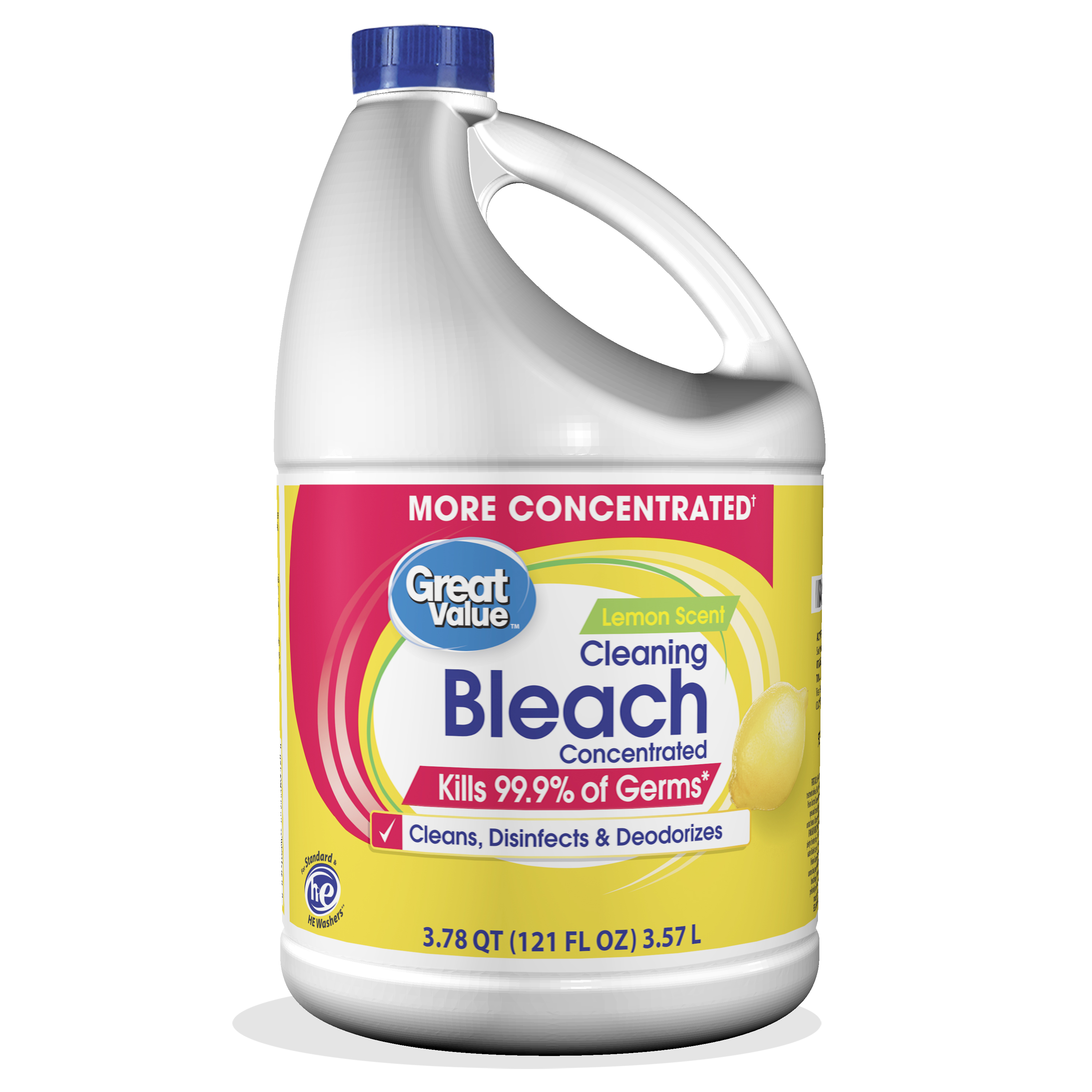 Great Value Cleaning Bleach, Lemon Scent, 121 fl oz