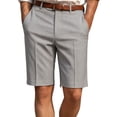 thumbnail image 2 of Men's 7-Inch Chino Dress Shorts, Straight Leg Flat Front Casual Shorts, Solid Color Business Casual Summer Golf Shorts with Button Gray, 2 of 5