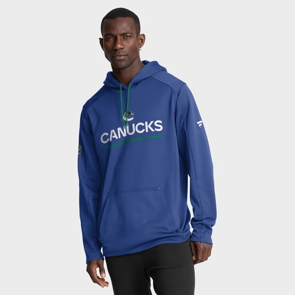 Men's Fanatics Blue Vancouver Canucks Authentic Pro Rink Hoodie