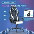 thumbnail image 4 of PayLessHere Ergonomic Pu Desk Chair ，Racing Gaming Chair，Lumbar Support for Back Pain Adults，White, 4 of 7