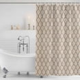 thumbnail image 4 of Beige Morocco Pattern Waterproof Fabric Shower Curtain,Modern Moroccan Geometric Abstract Art Waterproof Fabric Shower Curtain for Bathroom Bathtubs Shower Curtains with 12 Hooks Extra Long 72x84, 4 of 8