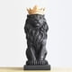 thumbnail image 2 of Kearding Los artes hechos a mano de la estatua del león de oro de la con mano de obra artística agregan encanto a la animal Decoración del hogar negro, 2 of 6