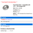 thumbnail image 2 of Front Brake Rotor - Compatible with 1977 - 1981 Dodge W150 1978 1979 1980, 2 of 2