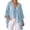 Blue, variant on Womens Chiffon Blouses V Neck Bow Tie Front 3/4 Sleeve Summer Shirts Cute Tops Going Out Tops For Women