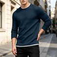 thumbnail image 5 of XRoczxe Men's Thermal Waffle Knit Long Sleeve T-Shirt, Crew Neck Slim Fit Textured Henley Top, Casual Basic Undershirt for Fall Winter Layering, 5 of 8