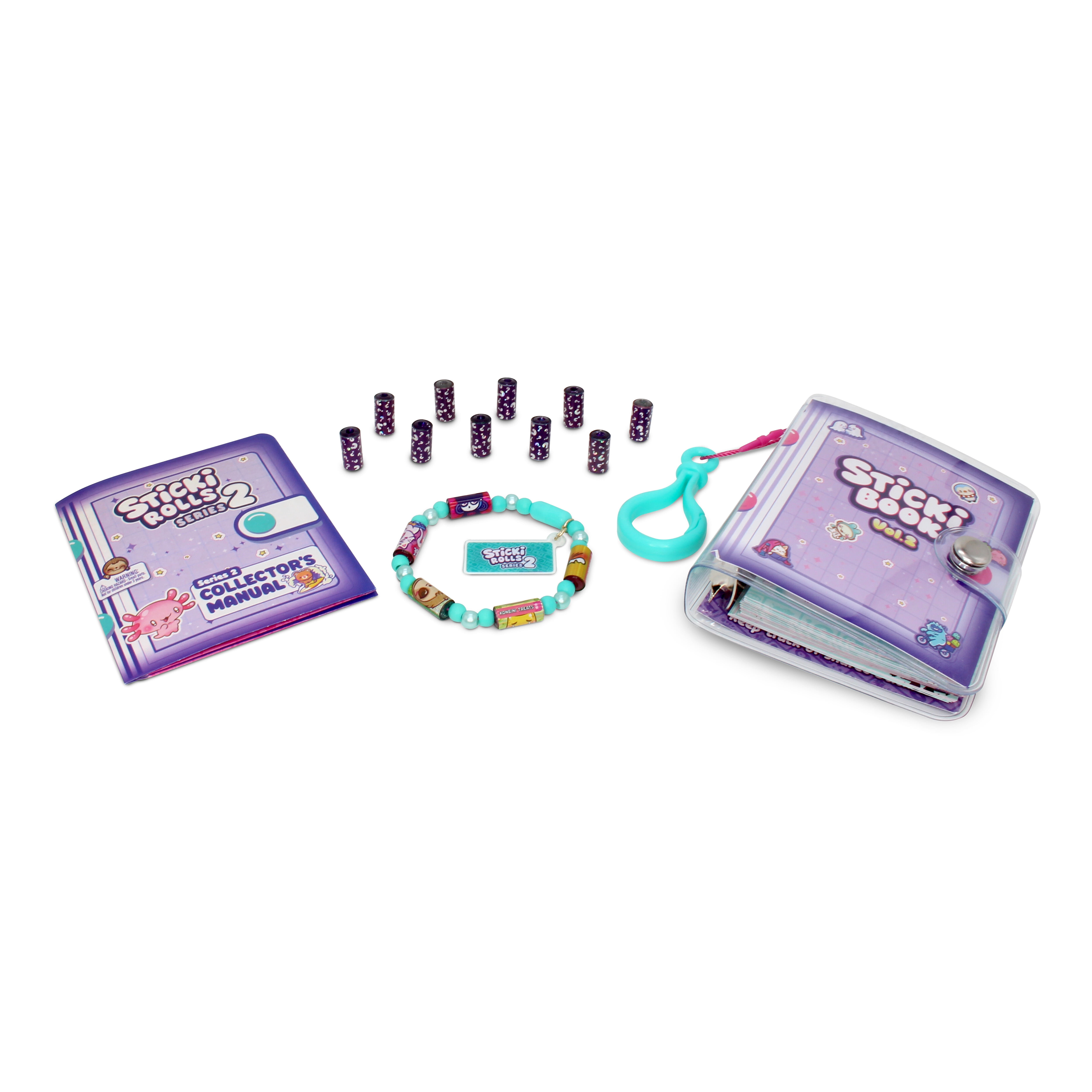 Sticki Rolls Sticki Book - Wearable & Shareable Sticker Bracelet + Collection Book - 120 Mini Stickers - 50 Activity Pages - 1000+ Sticker Designs