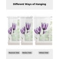 thumbnail image 4 of Purple Tulips Swag Valances for Windows, Spring Floral Botanical Plant Abstract Rod Pocket Sheer Valances for Large Windows, Swag Toppers Light Filtering for Kitchen Living Room 2 Panels 36''x63'', 4 of 6
