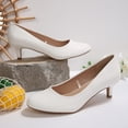 thumbnail image 7 of Rexoro Women's Classic Round Close Toe Pumps Slip On Low Thin Heel Heels Office Daily Dress Occasions Shoes, 7 of 7