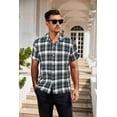 thumbnail image 2 of COOFANDY Mens Button Up Shirts Short Sleeve Collared Button Down Shirt Men Checkered Shirt, 2 of 7