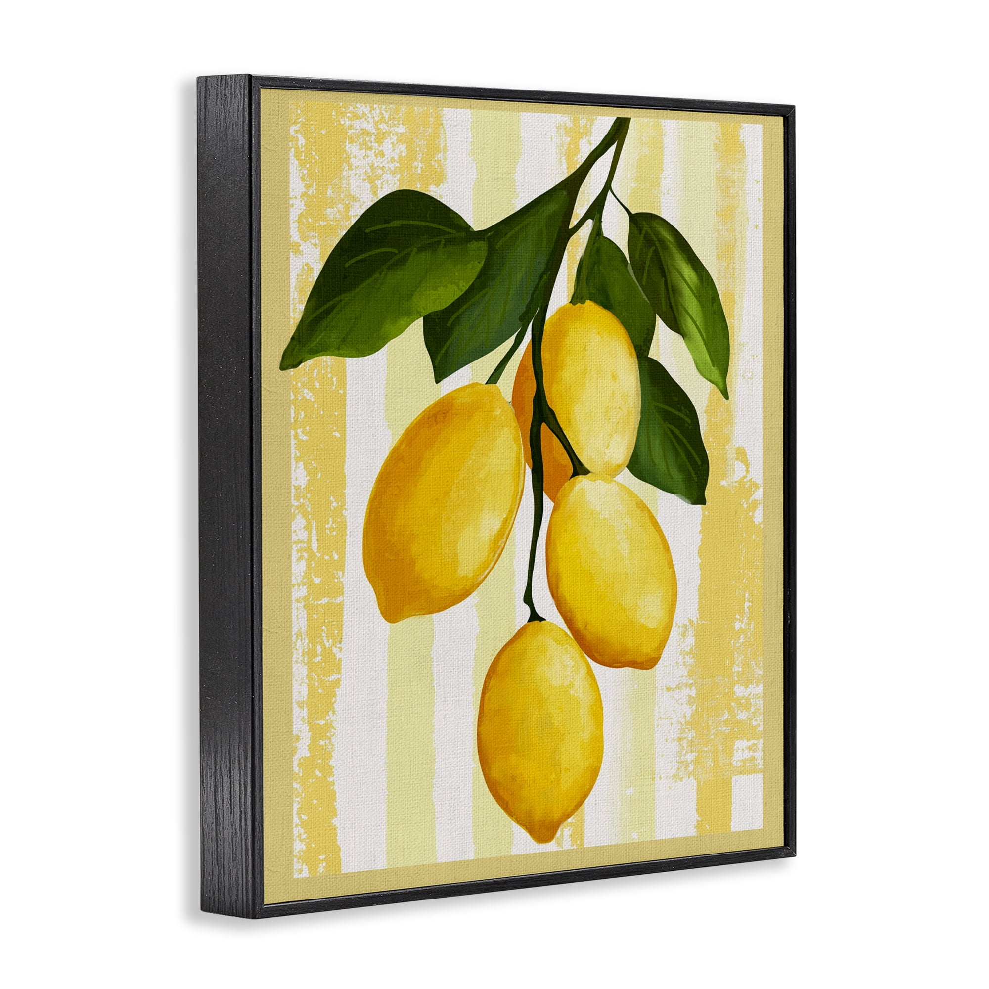 Stupell Industries Lemons on Green Branch Black Framed Giclee Art, design by Yen