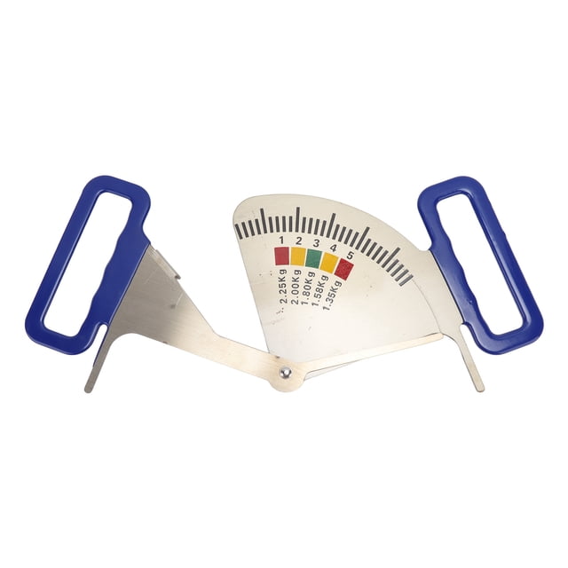 Calibrador De Grasa Dorsal Para Cerdas, Tamaño Compacto 5 Intervalos De Medición Tipo De Puntero Regla De Alimentación De Cerdos De Acero Inoxidable Con Asas De Plástico Para ANGGREK Patio y Jardín