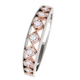thumbnail image 4 of Mauli Jewels Rings for Women 0.10 Carat Two-Tone Diamond Wedding Band 4-prong 14K Solid Rose & White Gold, 4 of 7