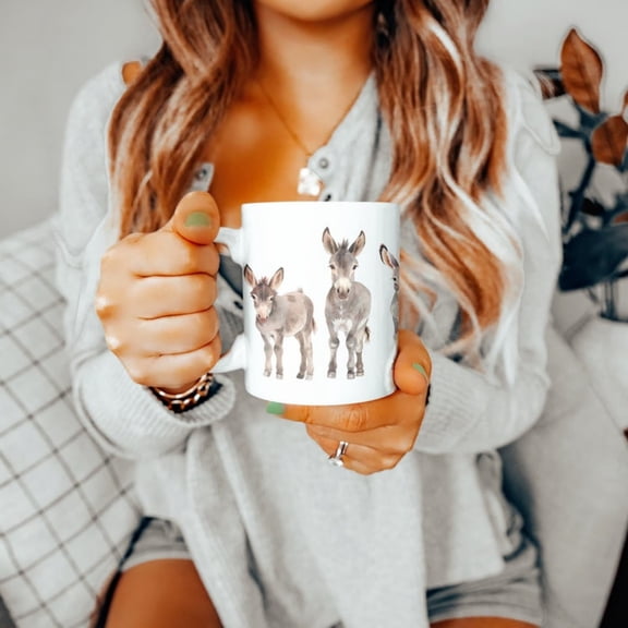 Donkey Coffee Mug – Cute Donkey Gift – Farm Animal Ceramic Mug – Funny Donkeover Cup – Country Western Mug – Animal Prinoffee Cup.