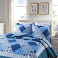thumbnail image 3 of Honeilife California King Quilt 120X120-3 Piezas De Colchas De Gran Tamaño King Juegos De Edredón Extra Grandes Para Todo El Año, Juegos De Cama Rústicos, Colcha Reversible De Microfibra, Color Azul, 3 of 5