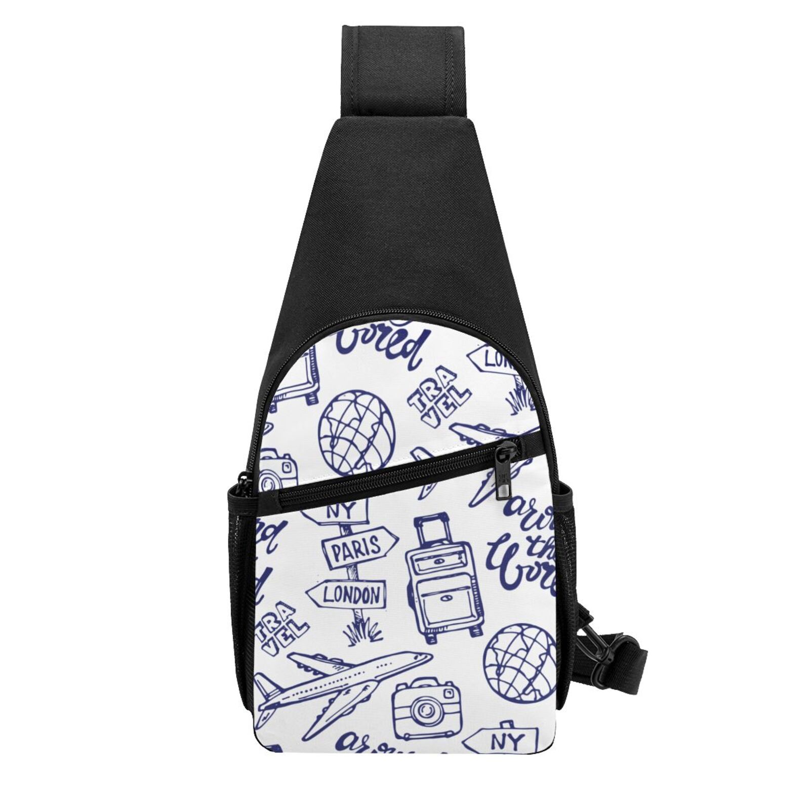 Xecao's World Travel2 Print Sling Bag: A Versatile Chest, Shoulder, and Crossbody Backpack for Casual Days Out, Perfect for Both Men and Women