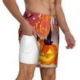 thumbnail image 2 of Kdxio Halloween Pumpkin Print Men'S Swim Trunks With Compression Liner 7 Inch Inseam Quick Dry Swim Shorts, 2 of 7