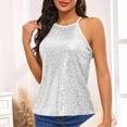 thumbnail image 6 of KIHOUT Women's Sequin Halter Neck Party Tank Top - Sparkly Sleeveless Camisole, Night Out & Event Wear (S-XXL), 6 of 9