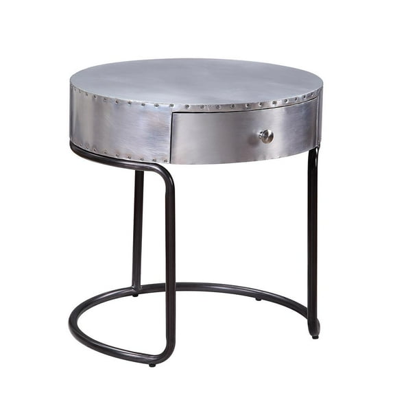 ACM-84882 - ACME Brancaster End Table w/Drawer, Aluminum