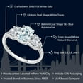 thumbnail image 2 of Gem Stone King 10K White Gold Sky Blue Aquamarine White Topaz and Diamond Accent 3-Stone Engagement Ring for Women (2.15 Cttw), 2 of 5
