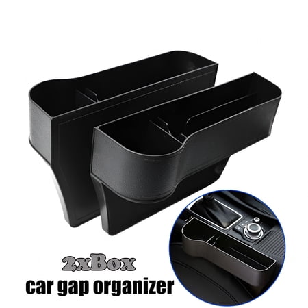 RIONIMA 2026 New 2 Pack Car Seat Gap Filler Organizer with Cup Holder Front Seat Organizer Storage Box Gaps Between Car Seats for Car,Suv,Truck,Van