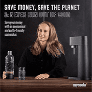 Mysoda Ruby 2 Sparkling Water Maker Soda Machine Nordic Design Black Silver Home Use