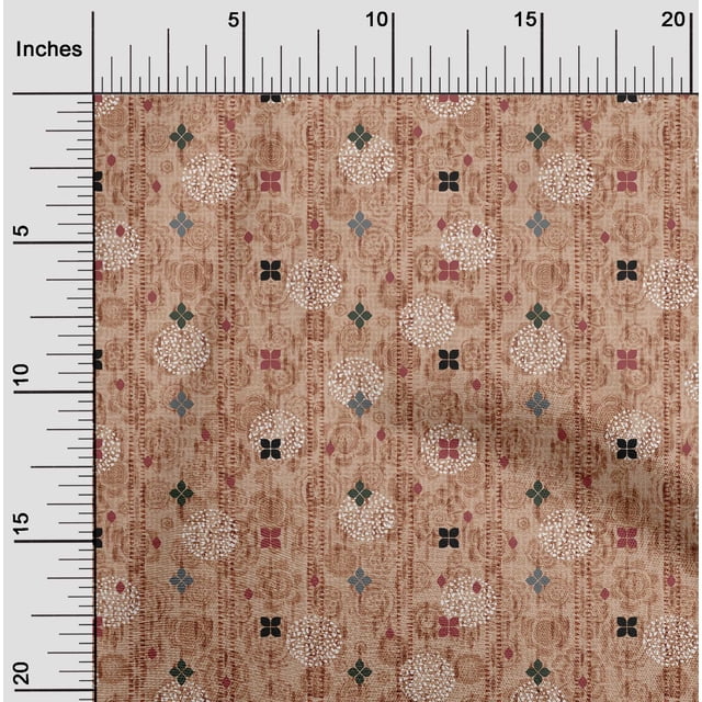 oneOone Polyester Lycra Dusty Rose Fabric Mandala Texture Craft Projects Decor Fabric Printed By The Yard 56 Inch Wide