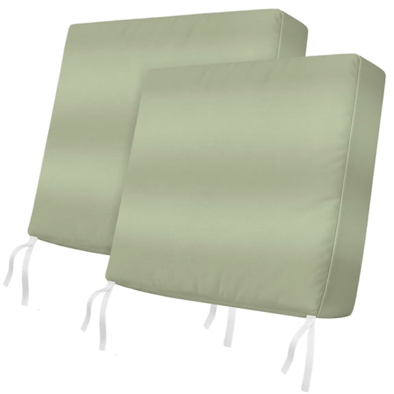 Outdoor Patio Cushion Covers 2 Pack Sage Green Chair Pads Slipcovers with Ties & Zipper Waterproof Seat Cover Set Gradient Solid Color Seat Cushion Covers for Outdoor Couch Sofa 22x20 Inch