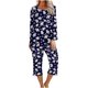 thumbnail image 2 of Puntoco Conjunto de pijama cómodo de dos piezas con cuello redondo y manga larga para mujer, conjunto deportivo, 2 piezas Puntoco Puntoco-1301, 2 of 5