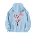 thumbnail image 1 of WZXFASHION Women's Back Floral Print With Drawstring Hooded Pocket Sweater Clearance Sales Today Deals Prime lightweight pullover sweater, 1 of 4