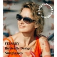thumbnail image 4 of FEISEDY Trendy Polarized Y2K Sunglasses Wrap Around Butterfly Design Fashion Sunnies UV400 Protection B0078, 4 of 15