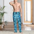 thumbnail image 2 of Mens Pajama Pants, Blue Kyanite Soft Sleep & Lounge Pants for Men, Cuteness Casual PJ Bottoms Pants with Pockets, 2 of 7