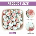 thumbnail image 2 of 1 Box 60PCS 15MM Rose Flower Print Silicone Beads with 2MM Hole Round Printed Floral Rubber Colorful Spacer Focal Loose Bead Bulk for Jewelry Making Keychain Bracelets DIY Craft Supply, 2 of 6