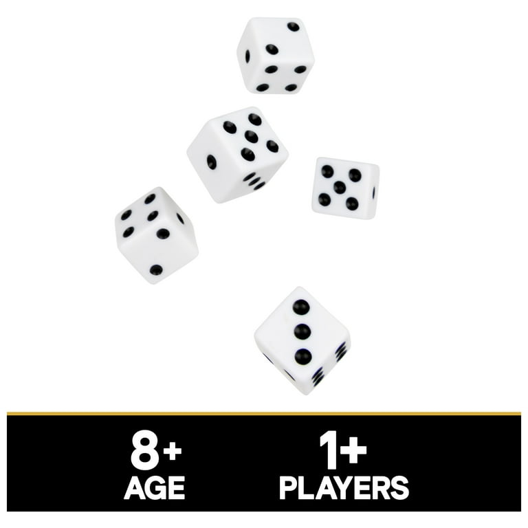 Cardinal 5-Pack Dice Set for Family Game Night, 6-Sided Plastic