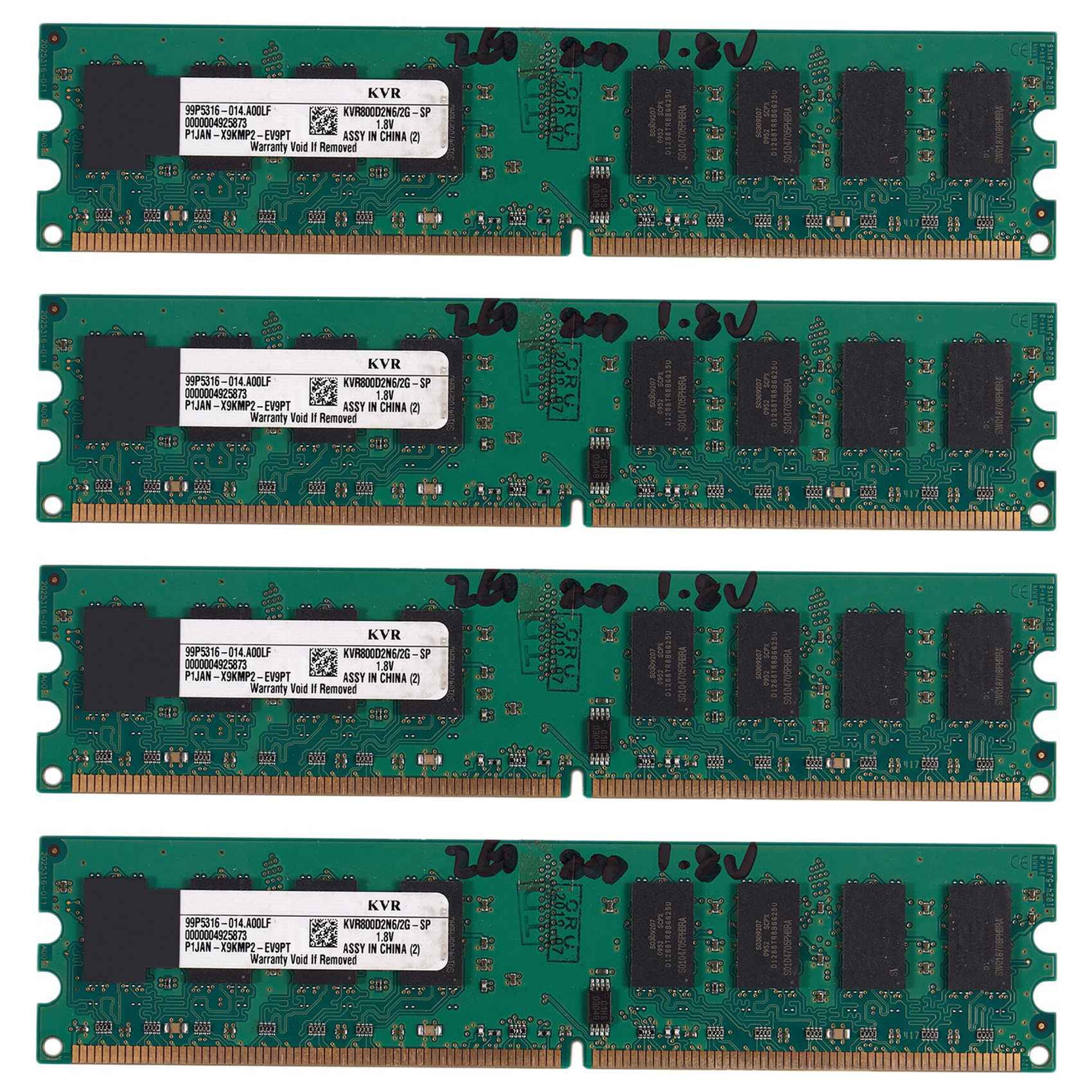 4X 2GB DDR2 PC2-6400 800MHz 240Pin 1.8V Desktop DIMM Memory RAM for , for AMD(2GB/800,W),4 * Memory RAM,green