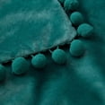 thumbnail image 3 of Paquete de 2 fundas de almohada de terciopelo con pompones decorativos, fundas de cojín suaves y lisas con pompones cuadrados para sofá, dormitorio, coche, 18 x 18 pulgadas, color verde, 3 of 6