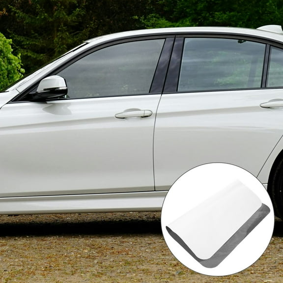 IDEANATEGRATE Opaque Car Window Film Black Pvc 1 Pair