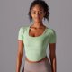 thumbnail image 1 of Camiseta de manga corta sólida para mujer, Top deportivo ajustado para correr, Fitness, Yoga, Tops cortos de entrenamiento para gimnasio, ropa activa, 1 of 5