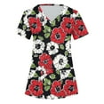 thumbnail image 5 of ATENAR T Shirts for Women V Neck Printed Tops for Women Soft Tee Red XL, 5 of 5