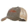 thumbnail image 2 of Fish Bone Embroidered Low Profile Cotton Mesh Cap - Brown Khaki OSFM, 2 of 5