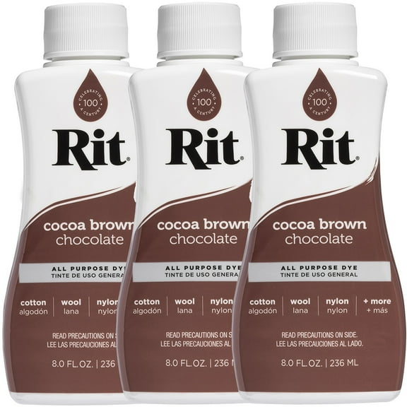 Rit Dye Liquid 8oz-Cocoa Brown-Multipack Of 3