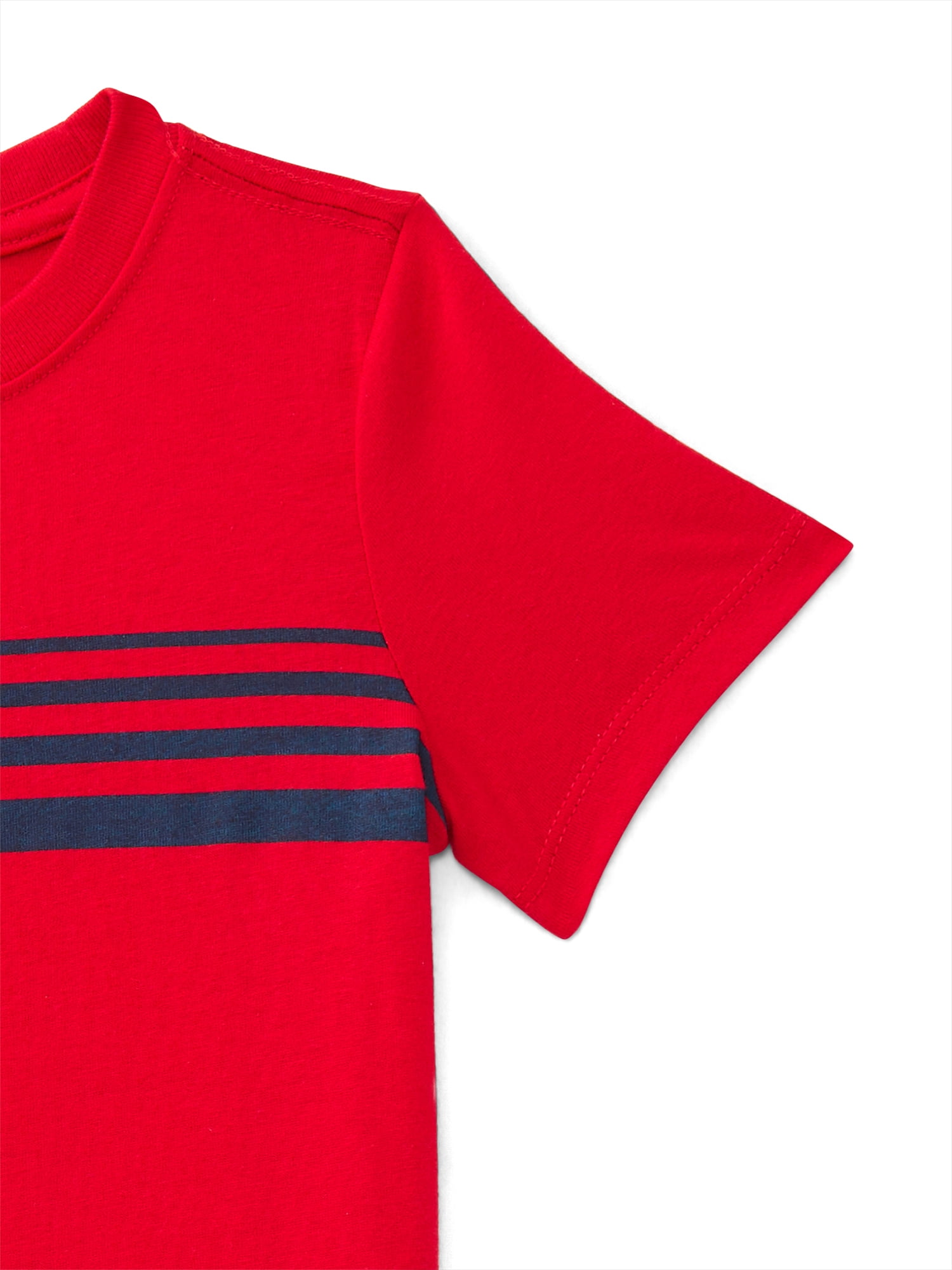 Wonder Nation Toddler Boys Short Sleeve Chest Stripe T-Shirt, Sizes 18M-5T