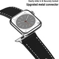 thumbnail image 5 of SOLOLUP Compatible with Leather Apple Watch Band 40mm 41mm 44mm 38mm 45mm 49mm 42mm for Women Men, Genuine Leather Replacement Butterfly Buckle Strap for iWatch Series Ultra 8 7 SE 6 5 4 3 2 1 Nike, 5 of 6