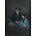 thumbnail image 2 of Théodule Ribot 18x24 Gold Ornate Framed and Double Matted Museum Art Print Titled - Siblings Holding Hands, 2 of 4