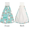 thumbnail image 4 of Hanging Towels 1 Pcs, Dish Towels Cute Head Llama on Blue Absorbent Hand Towels with Hanging Loop Washcloth for Bathroom Kitchen, 4 of 6